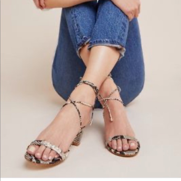 Anthropologie Snake Print Heels - Picture 2 of 5